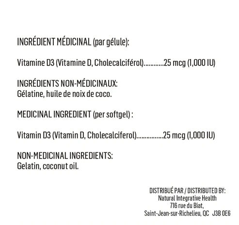 Vitamin D3 1000IU 120 gelcaps