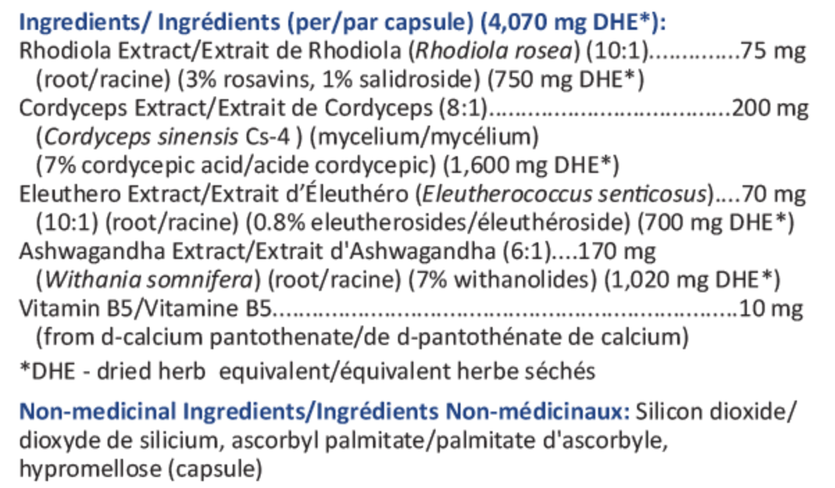 Adrenergyn (Soutien surrénalien à base de plantes)