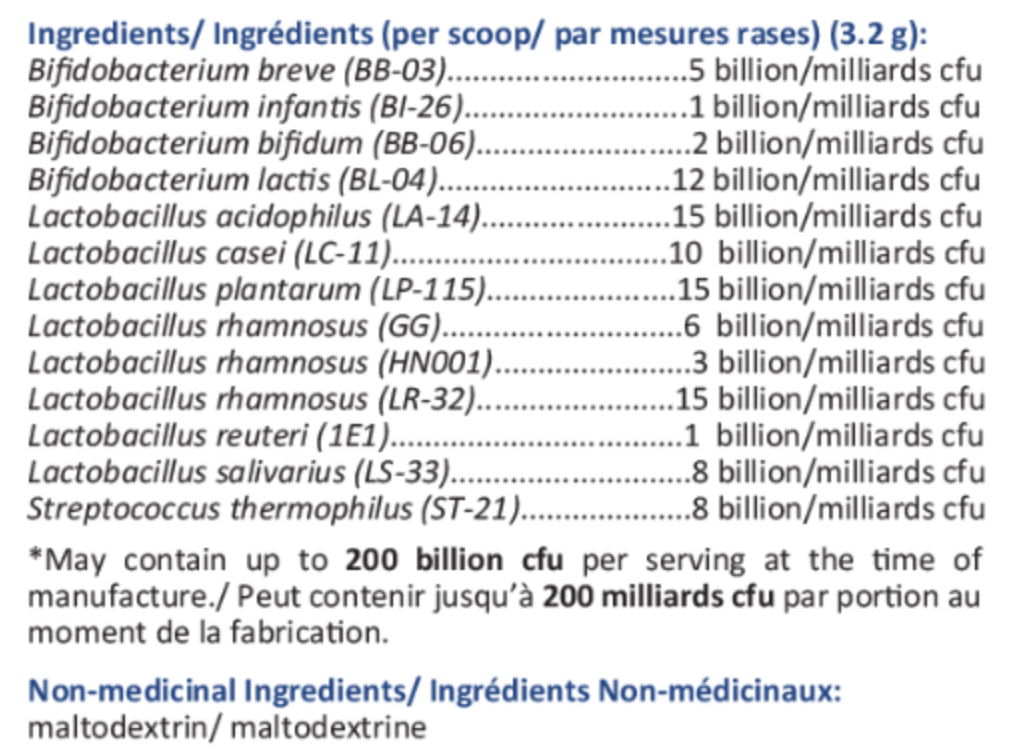 Ultra-PB100+ (100 Billion Probiotics without FOS)