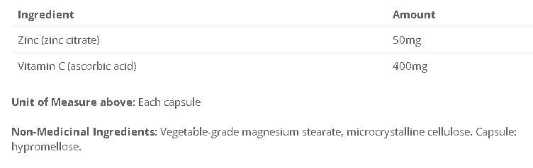 Zinc Citrate Matrix - 50mg